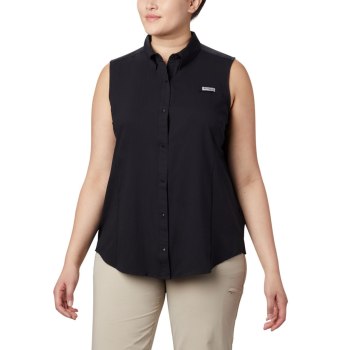 Columbia Overhemd Dames, PFG Tamiami Sleeveless Plus Size Zwart, 20NZGOBCQ